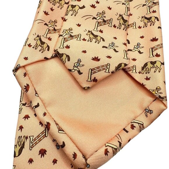 Hermés Paris Men's Print Horse and Hurdler Tie 100% Silk NWT - Picture 5 of 7